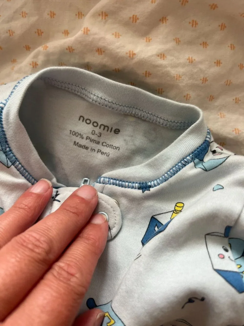 NOOMIE Happy Dreidels Zip Footies (unisex) 0-3 months,